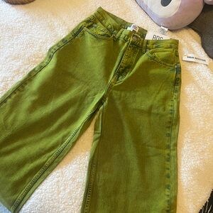 Urban Outfitters Green Wide-Leg Jeans